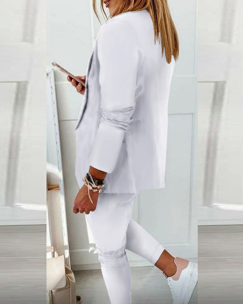 Conjunto casual de blazer y joggers para mujer – ARIANE