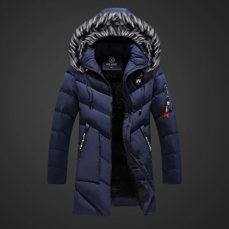 EMILVAN – Abrigo de invierno para hombre con capucha y forro de piel sintética