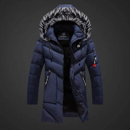 EMILVAN – Abrigo de invierno para hombre con capucha y forro de piel sintética