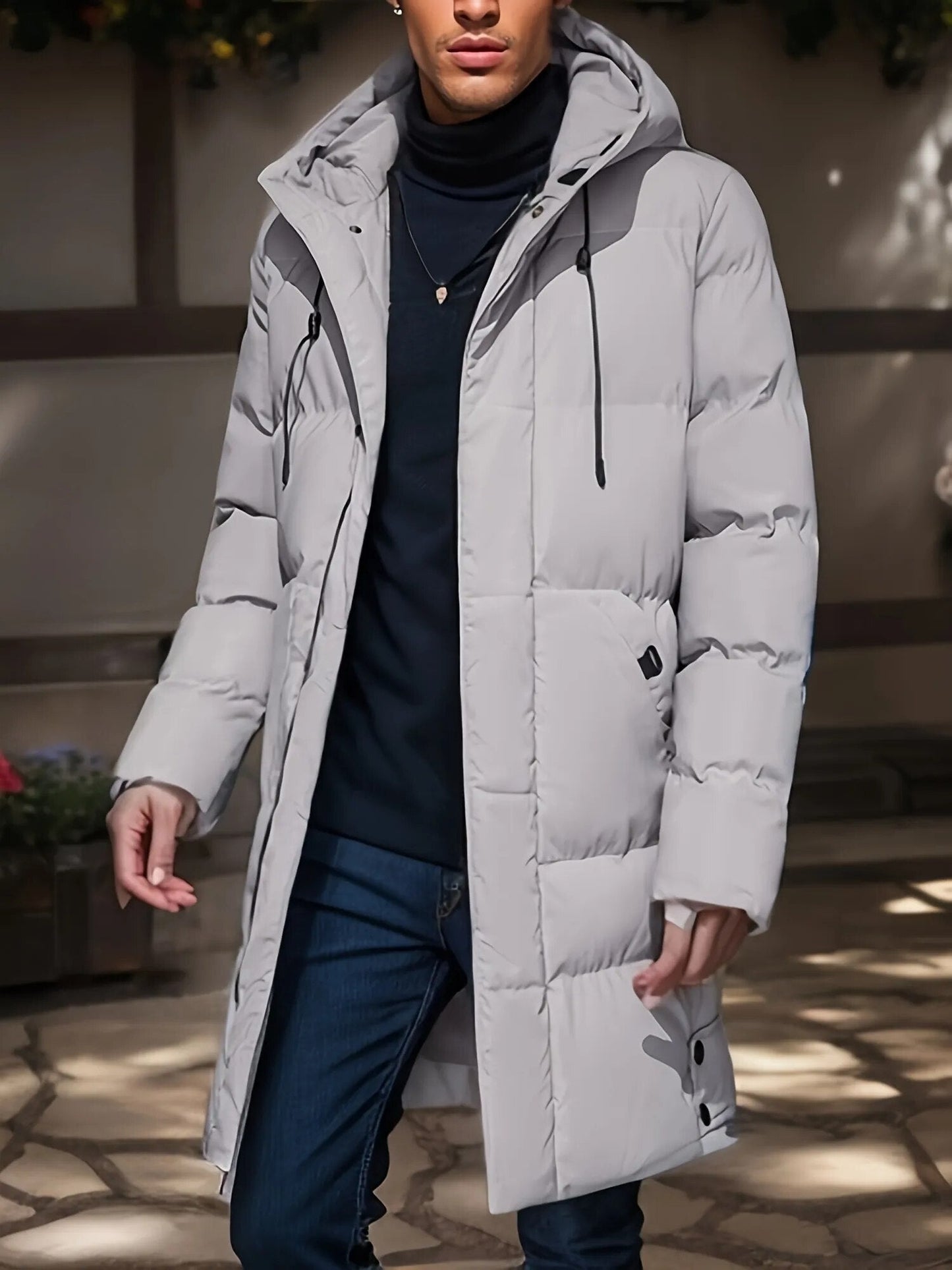 Abrigo de invierno largo para hombre con capucha – NORDEN