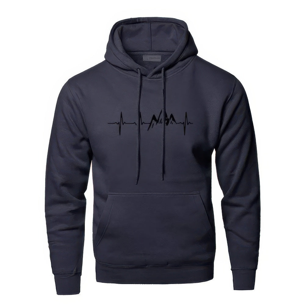 Sudadera de hombre con capucha y estampado de montaña – MONTREN