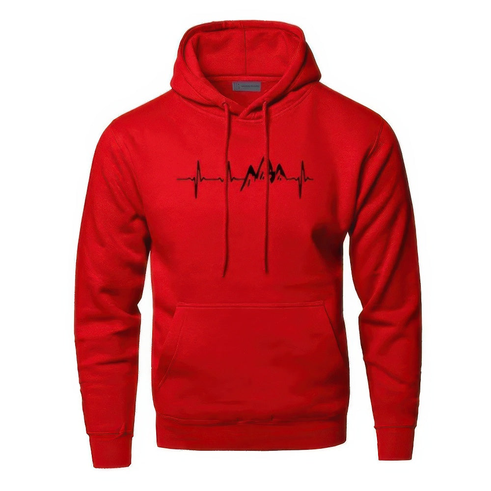Sudadera de hombre con capucha y estampado de montaña – MONTREN