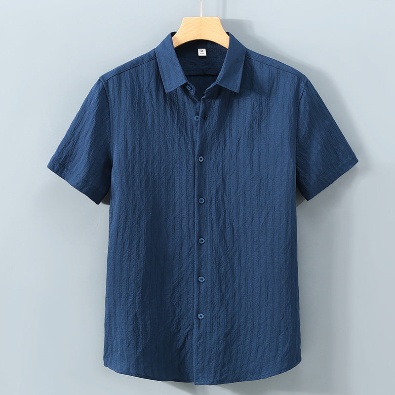 Camisa de hombre transpirable con textura y cierre oculto – JAMES