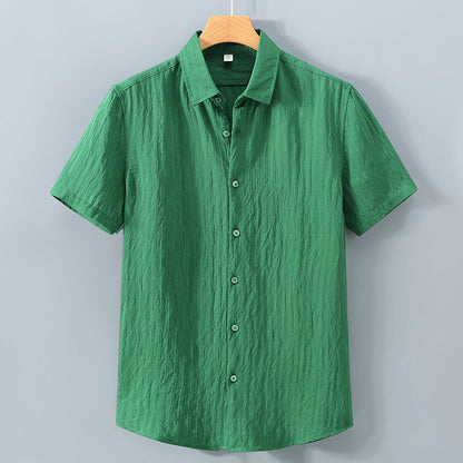 Camisa de hombre transpirable con textura y cierre oculto – JAMES