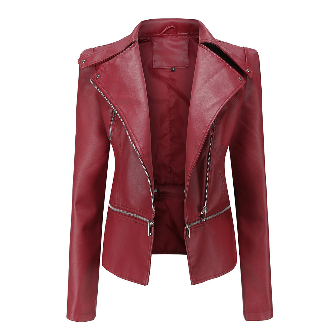 Cazadora biker entallada de mujer con estilo moderno – JESSICA