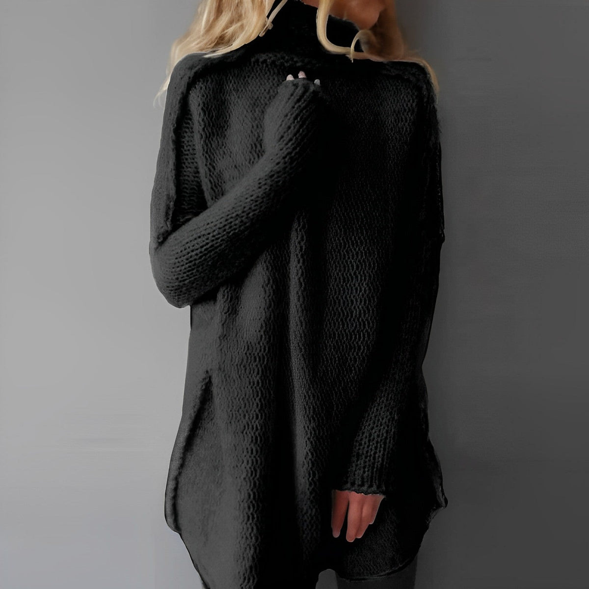 Jersey largo de punto para mujer, cálido y suave – LAURA