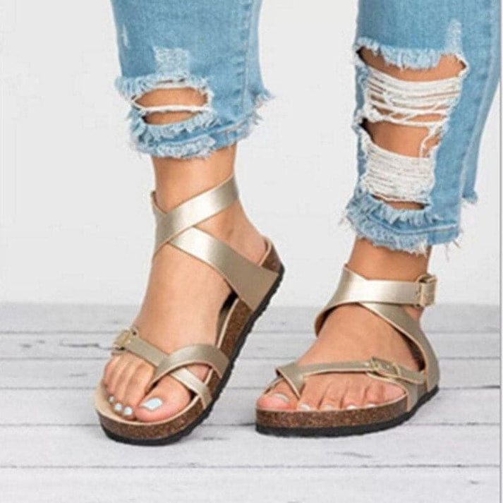 PielArmonía Danna – Sandalias clásicas de cuero para mujer, elegancia y confort veraniego