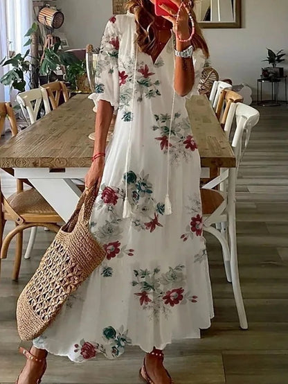 Isla – Vestido maxi bohemio de playa para mujer