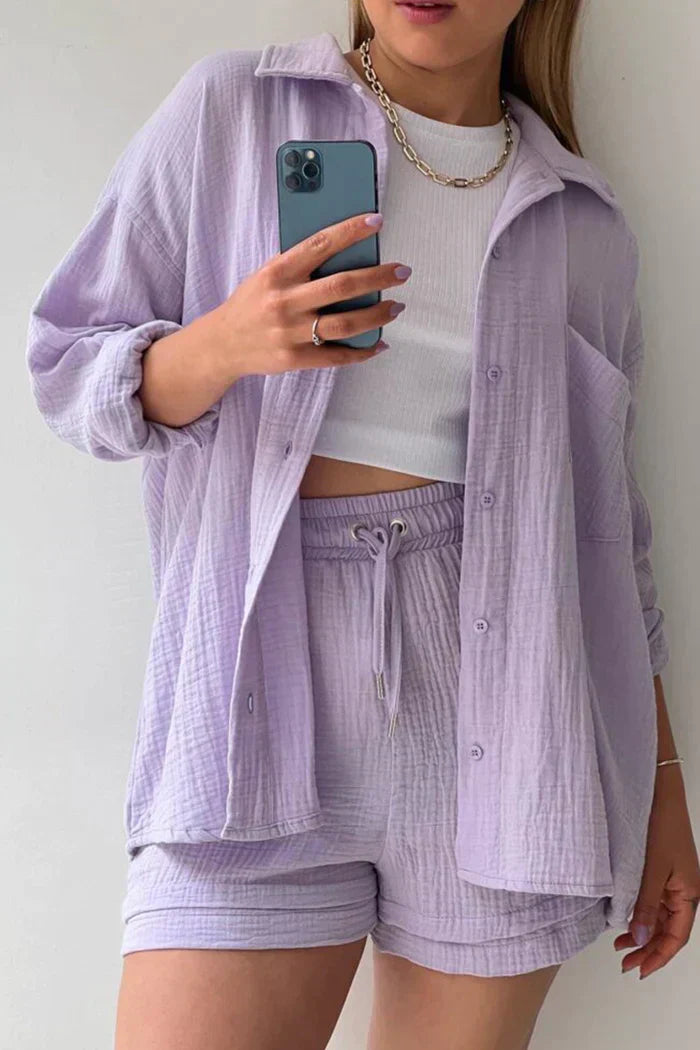 Conjunto casual de dos piezas para mujer con top y pantalón – FÉIA