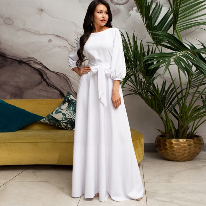 Vestido elegante con mangas largas para mujer – MARIA