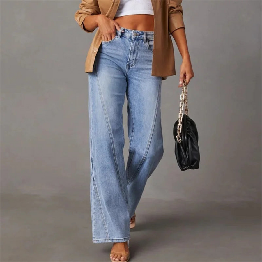 Jeans de mujer de talle alto y pernera ancha – AMARA