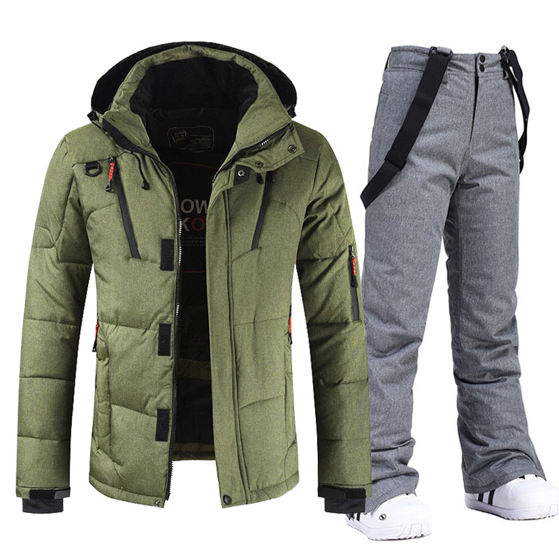 AXEL - Conjunto de chaqueta y pantalón acolchados para invierno resistente a la intemperie para hombre