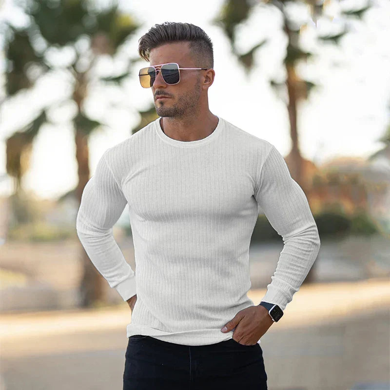 Jersey de punto acanalado para hombre con ajuste entallado – BRAYNOR