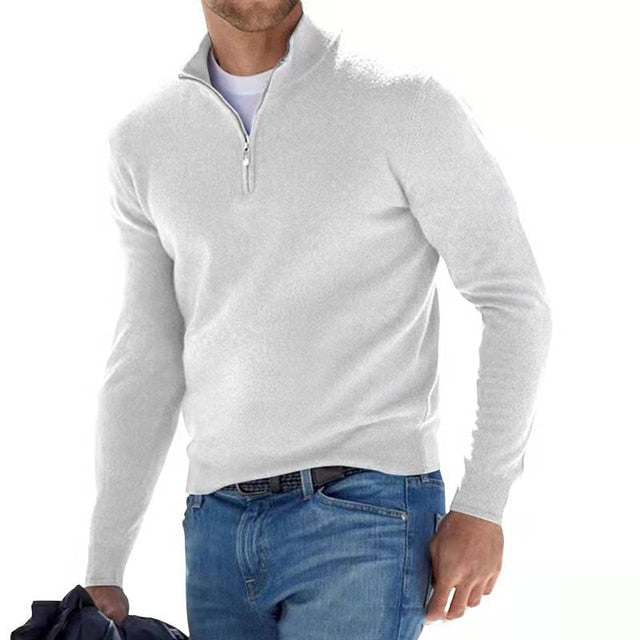 JAIRON – Suéter casual de hombre con media cremallera y manga larga