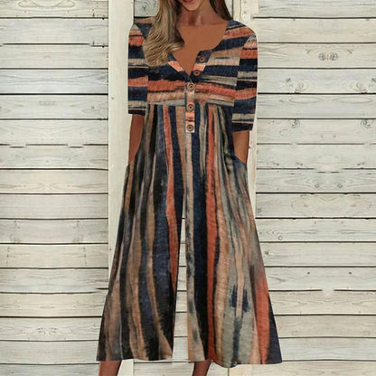 Mono elegante de verano con escote en V y corte moderno – BELYN