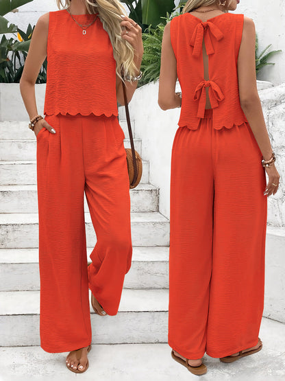 Conjunto veraniego de dos piezas con top y pantalón corto – NOÉLA