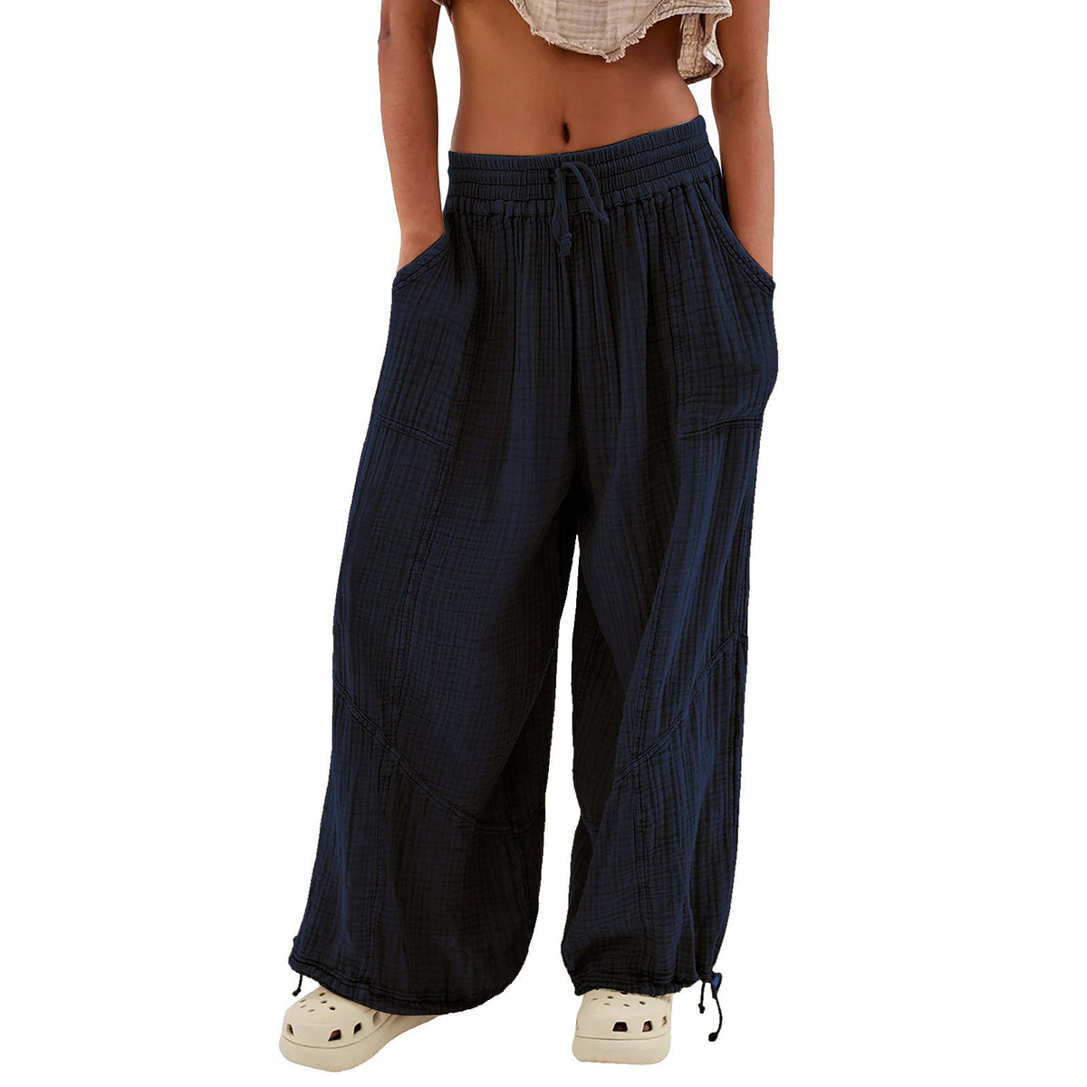 Pantalón lounge de mujer con tejido suave y corte relajado – FENNA