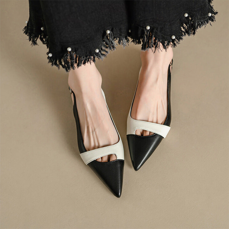 Laura - Sandalias Planas de Verano con Punta Cerrada Elegante Casual para Mujer  | Zapatos Planos de Punta