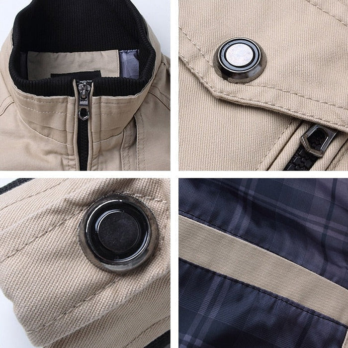 IVAR - Chaqueta bomber táctica con cremallera para hombre