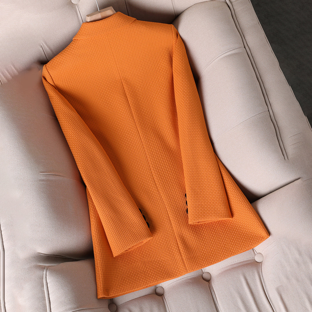 Blazer casual de corte entallado y tejido ligero para mujer – LUNARIA