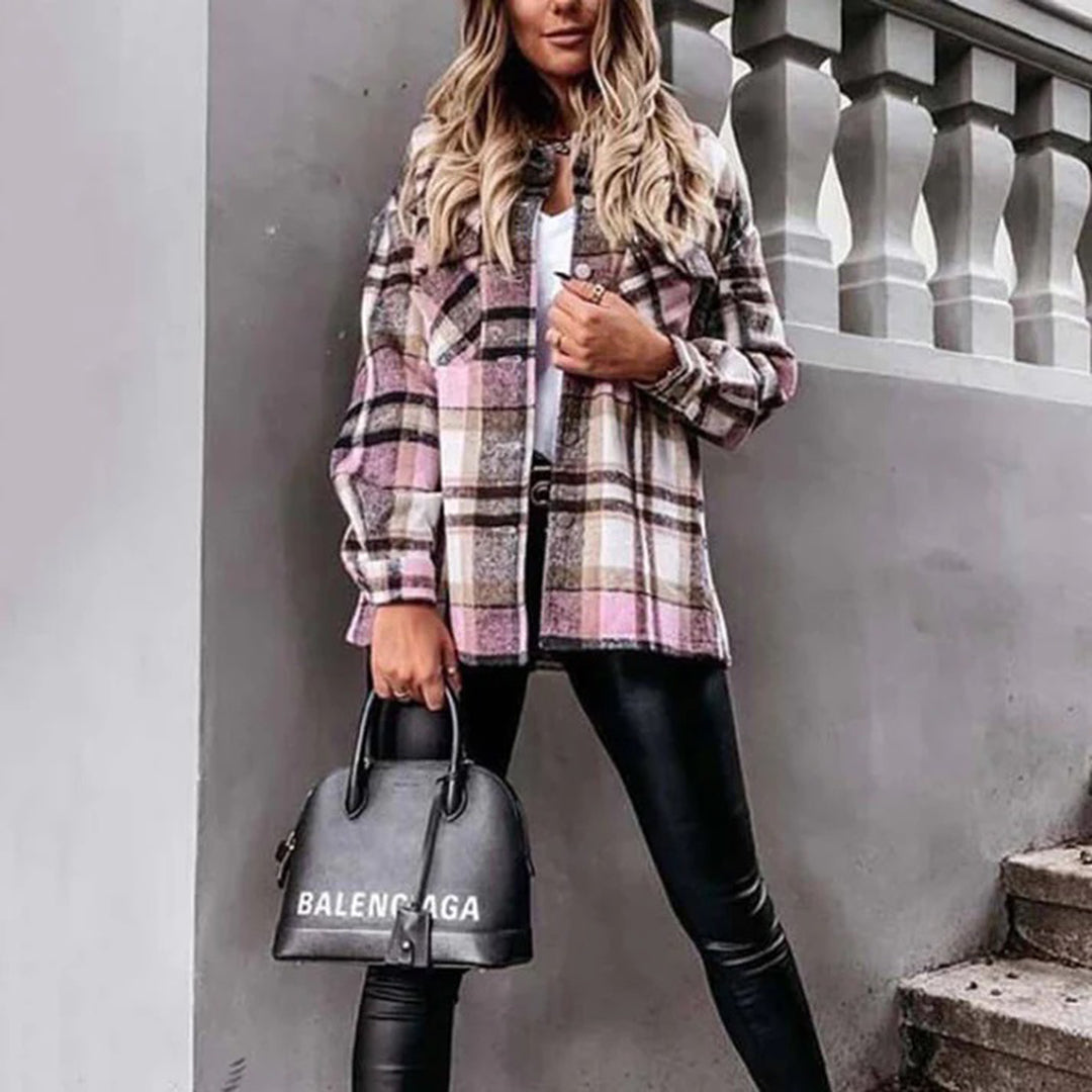 LYLA – Chaqueta de cuadros cálida para mujer