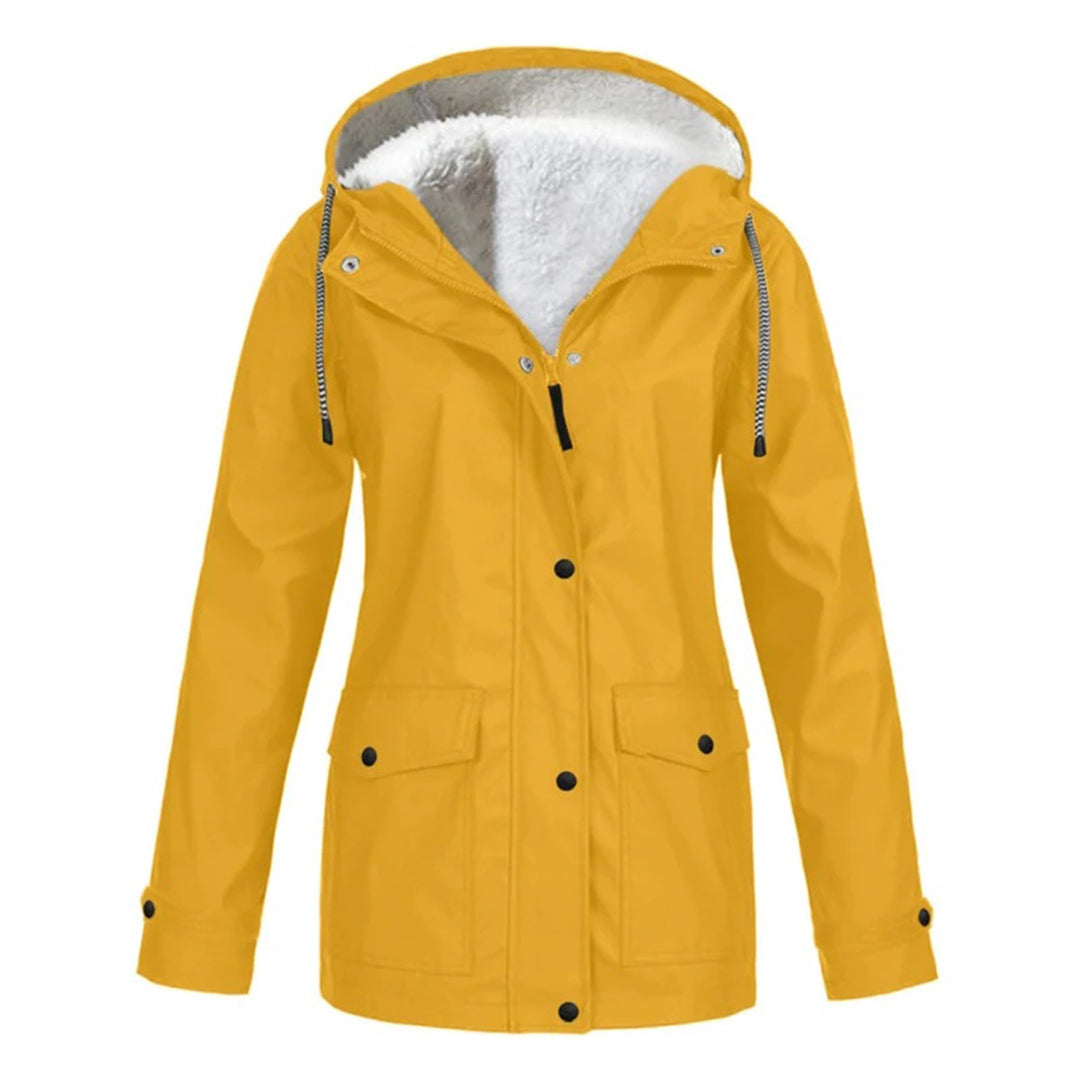 MARAYA – Abrigo impermeable de mujer con forro de lana y media longitud