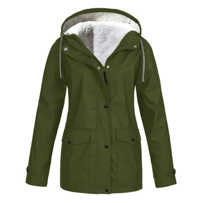 MARAYA – Abrigo impermeable de mujer con forro de lana y media longitud