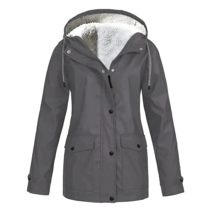MARAYA – Abrigo impermeable de mujer con forro de lana y media longitud