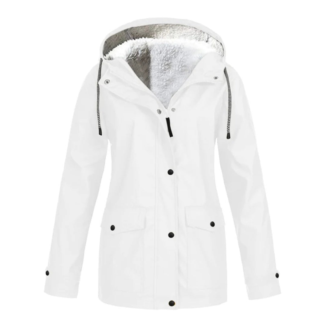 MARAYA – Abrigo impermeable de mujer con forro de lana y media longitud