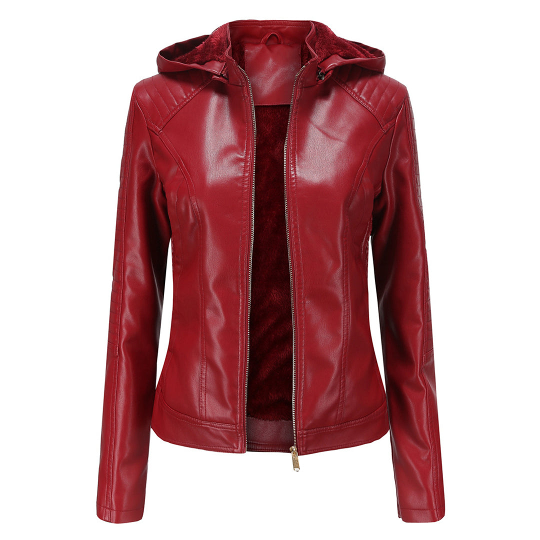 INAYA – Chaqueta de cuero versátil con múltiples opciones para mujer