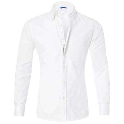 Camisa casual de hombre con corte slim fit y estilo sin cuello – RENVER