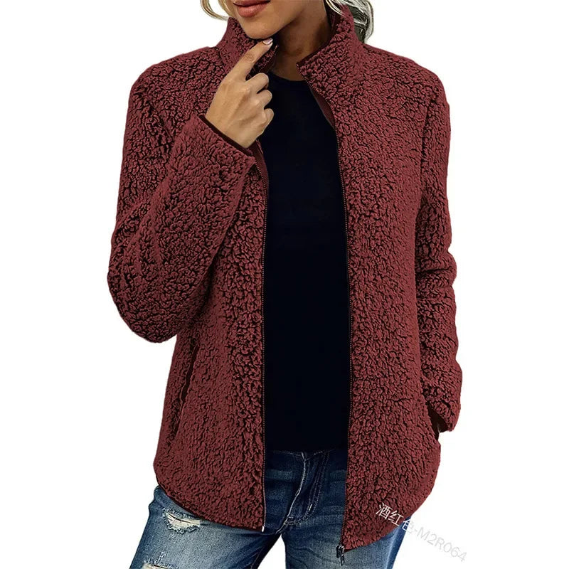 TRYNE - Chaqueta de forro polar para mujeres para el invierno