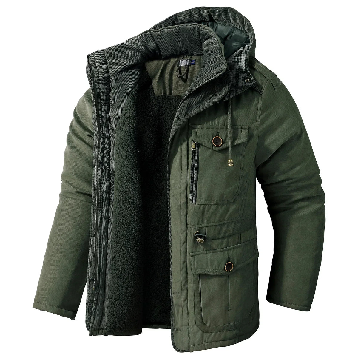 NILSEN - Abrigo de invierno grueso y acolchado con capucha para hombre