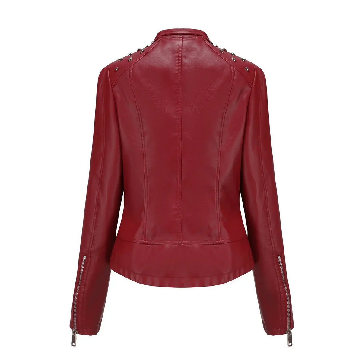DOUTZEN - Chaqueta de cuero slim con estilo para mujeres