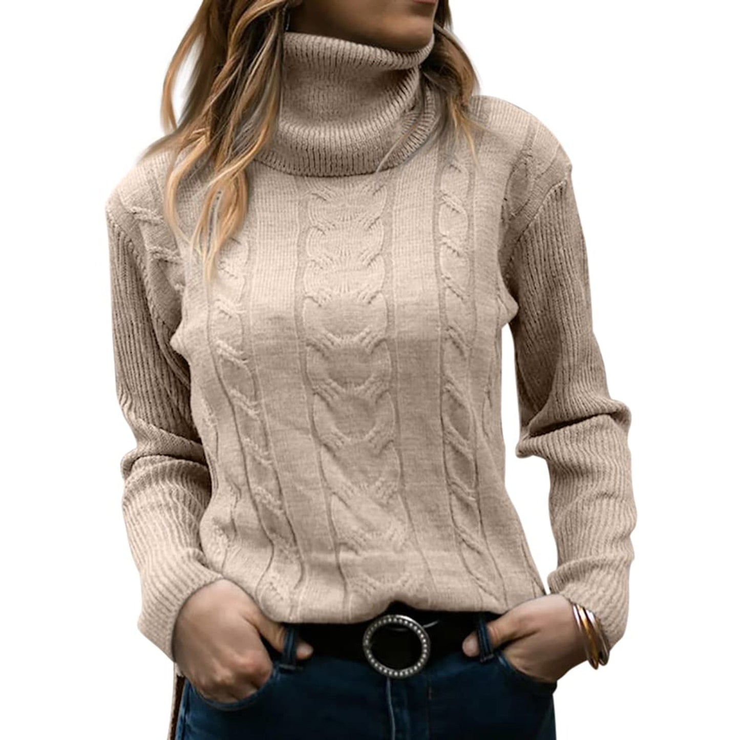 FAYA - Suéter de cuello alto para mujeres