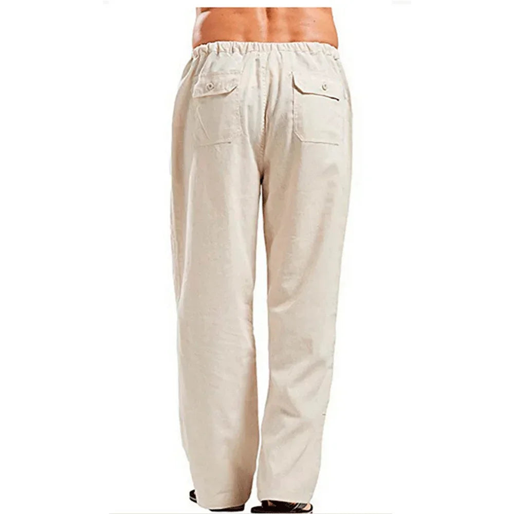 Pantalón ligero de hombre con cintura ajustable y corte recto – LOUIS