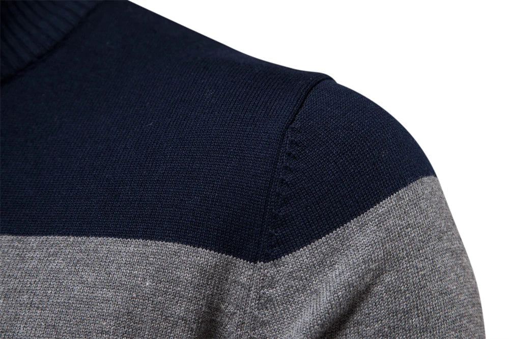 Jersey de hombre con cremallera corta y diseño de rayas – TREVOR