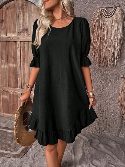 Vestido midi suelto y fluido para mujer, ideal para invitadas de boda – DALIA SERENA