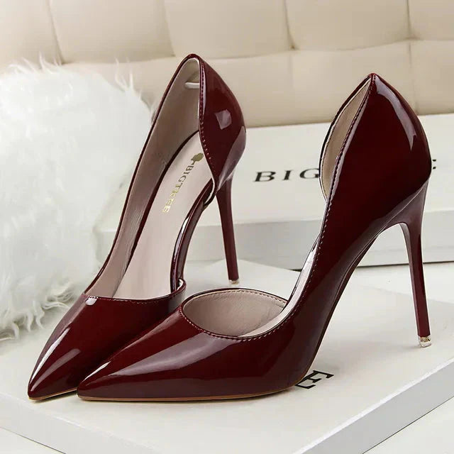 Zapatos de tacón alto para mujer con laterales descubiertos – EDITALIA
