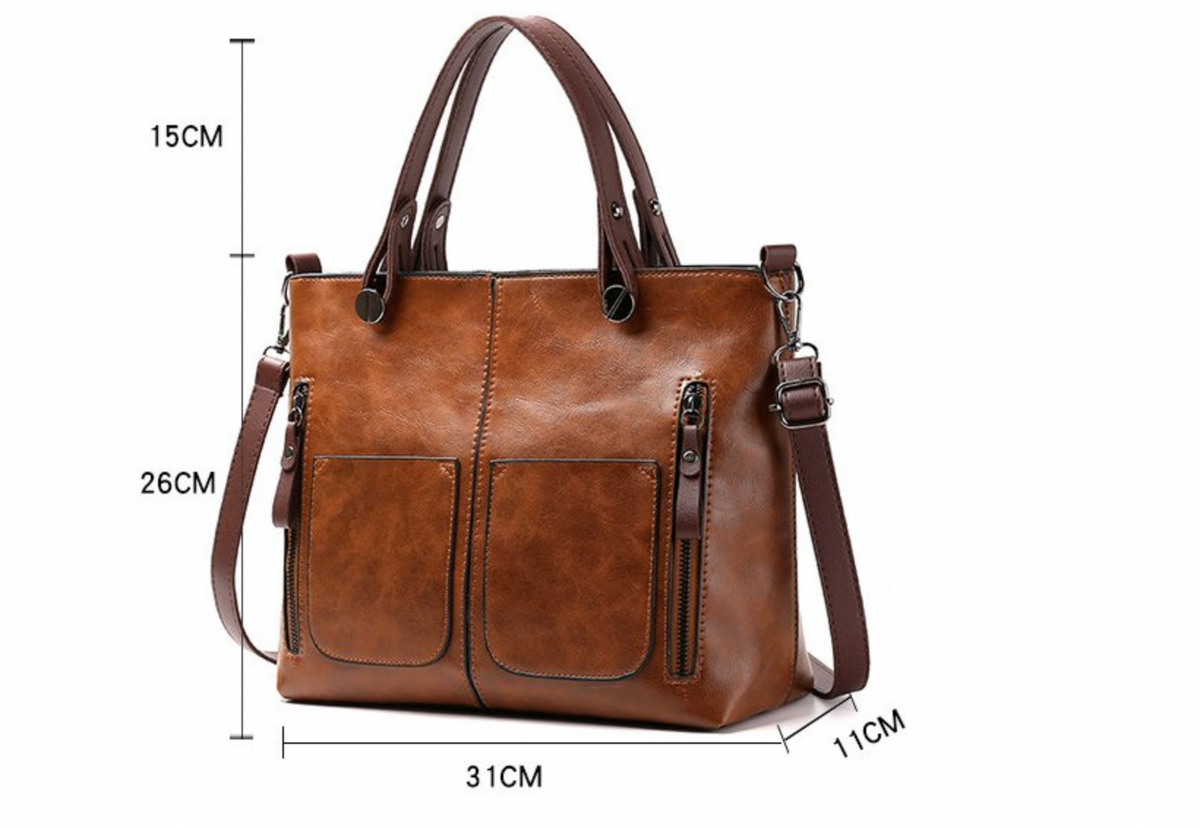 ADELINA - Bolso de hombro vintage de cuero para mujer