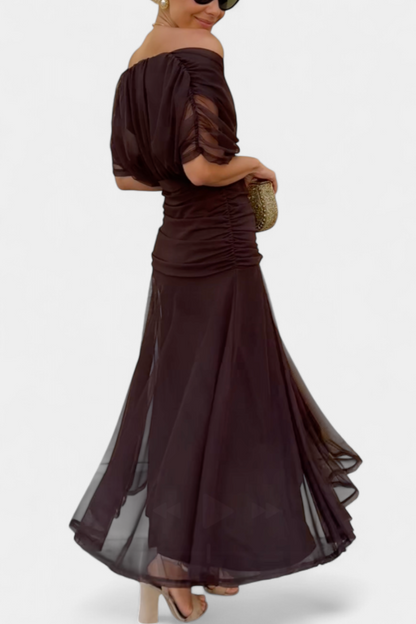 Amaranta – Vestido maxi floral con escote en V para mujer