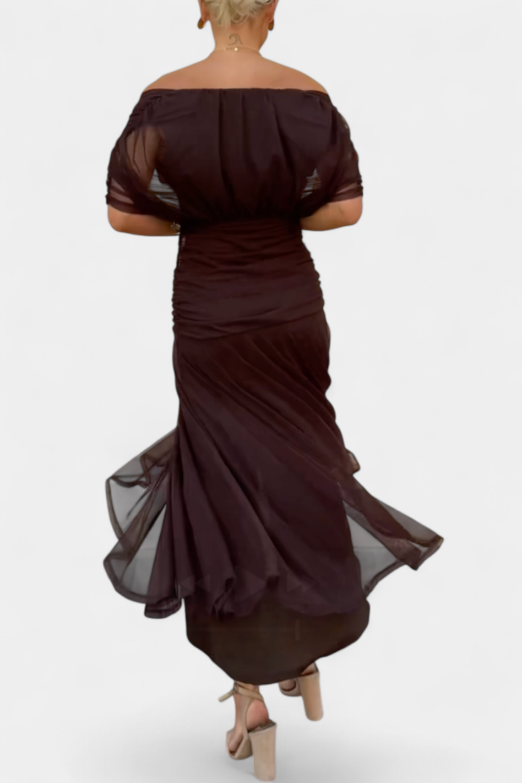 Amarilla – Vestido maxi con escote en V para mujer