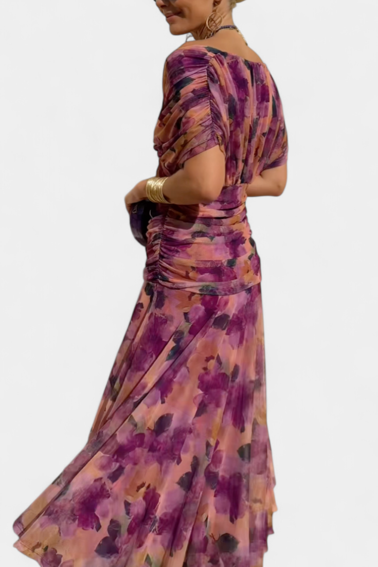Amarilla – Vestido maxi con escote en V para mujer