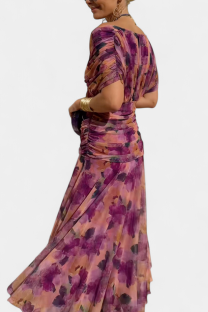 Amarilla – Vestido maxi con escote en V para mujer