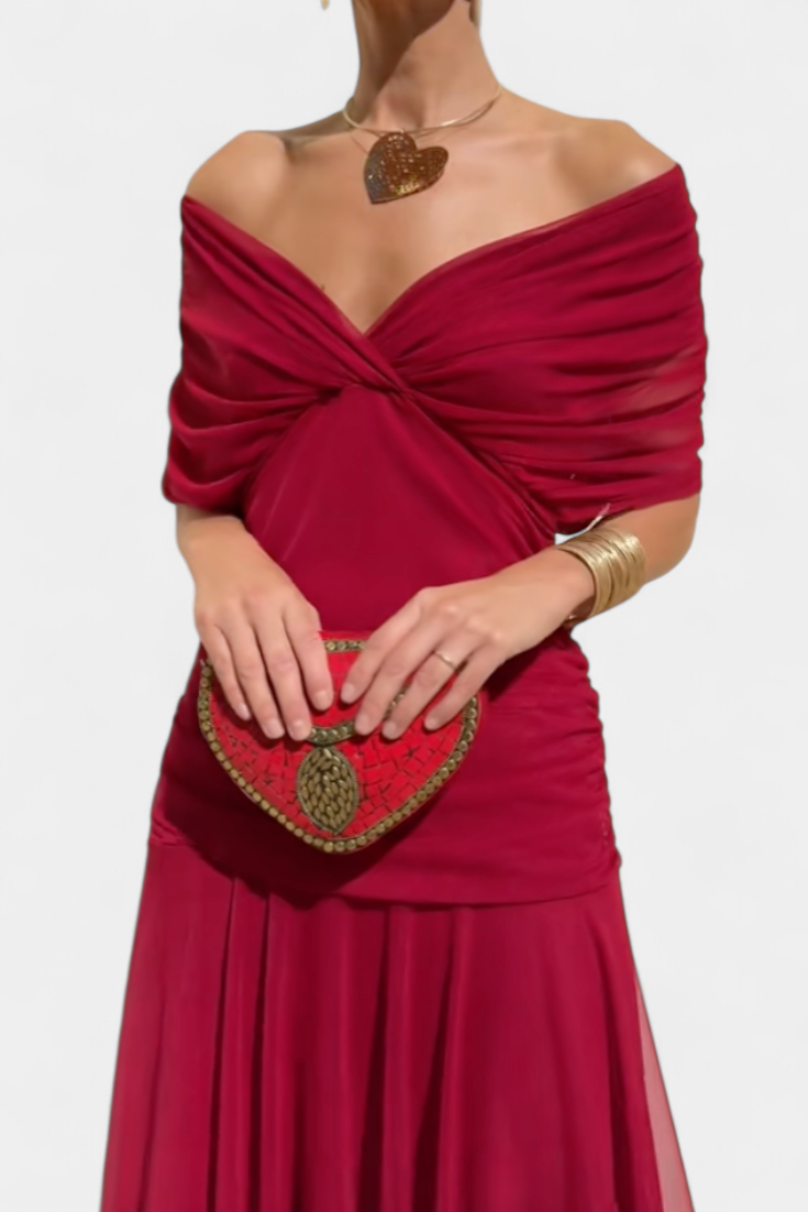 Amaranta – Vestido maxi floral con escote en V para mujer
