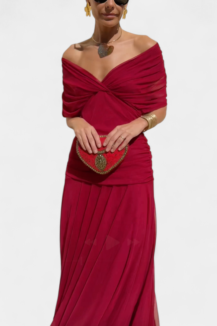 Amaranta – Vestido maxi floral con escote en V para mujer