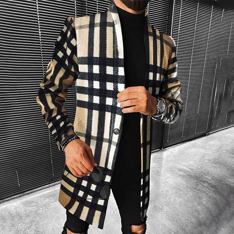 LEONIS - Chaqueta moderna con diseño geométrico para hombre
