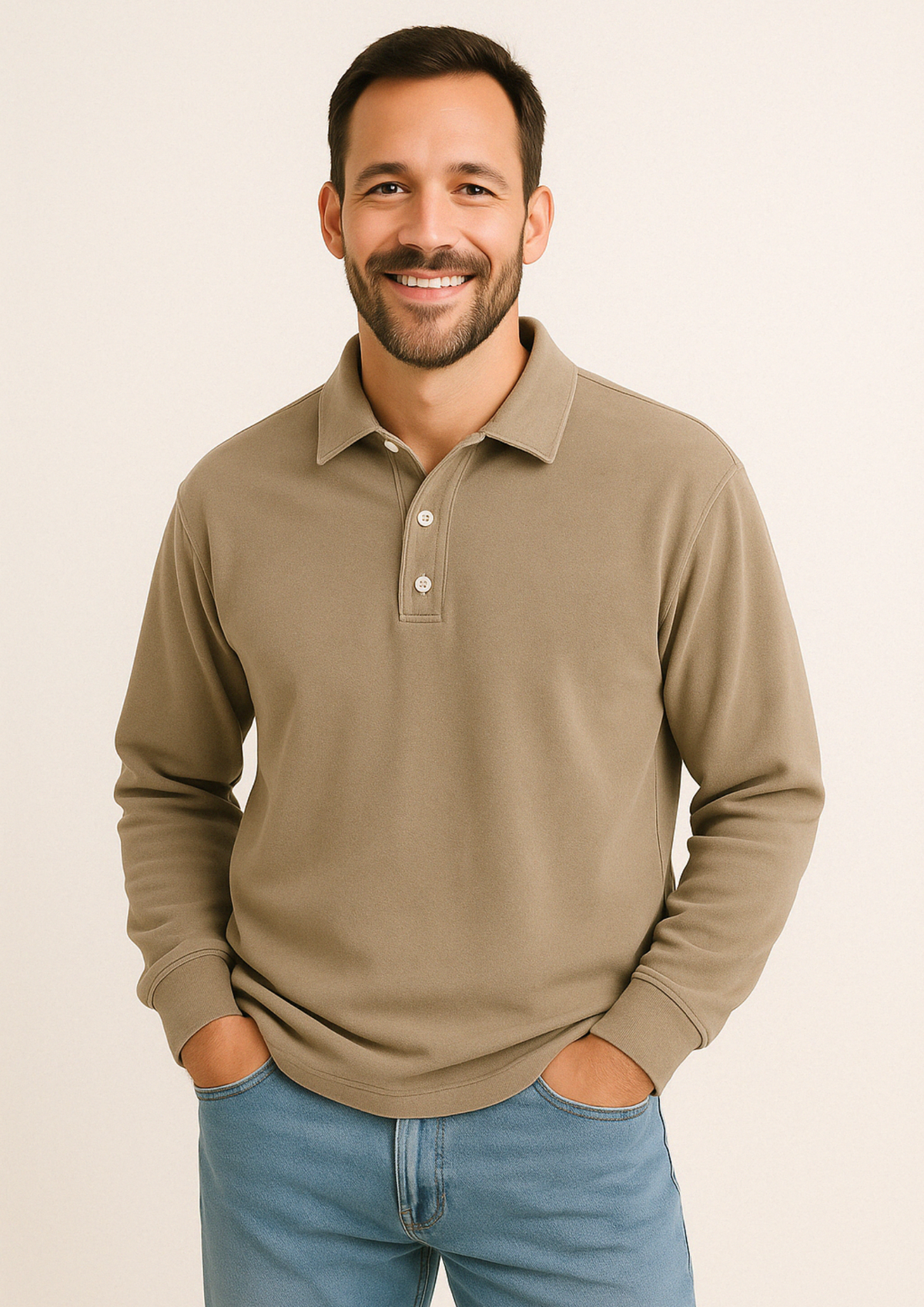 Polo de hombre de manga larga con diseño elegante – SERENO