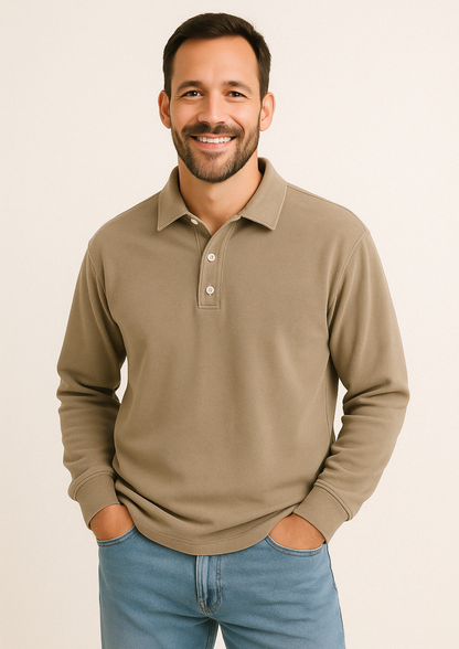 Polo de hombre de manga larga con diseño elegante – SERENO