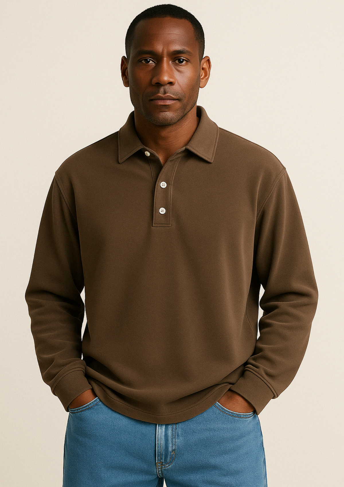Polo de hombre de manga larga con diseño elegante – SERENO